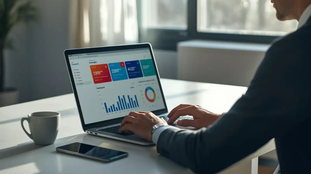 start dropshipping - a professional working on a sleek laptop